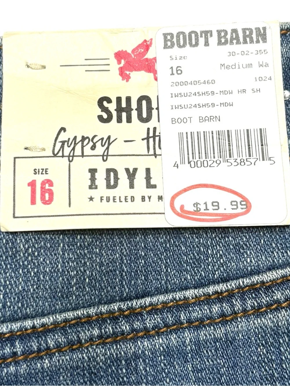 Idyllwind Blue Denim Shorts with Rhinestone Accents